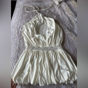 Edikted white womens cute mini dress with tie